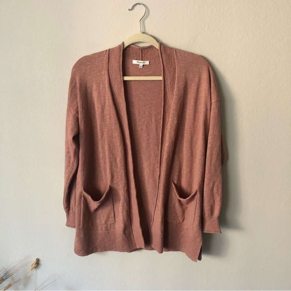 Madewell Light Open Pocket Cardigan in Pink S - Picture 4 of 11